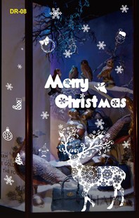 圣诞节高档静电贴 橱窗玻璃贴圣诞贴纸墙贴商场KTV酒吧布置装饰品