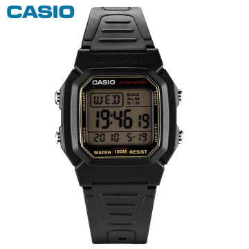 正品Casio/卡西欧男表黑色橡胶带方形数显电子手表 W-800HG-9A