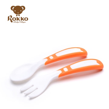 Rokko 外出餐具组 婴儿汤匙/叉子 2个装 宝宝勺子宝宝哺喂勺练习