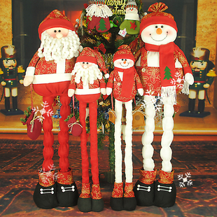 圣诞节礼物伸缩圣诞老人雪人圣诞老人公仔KTV圣诞节装饰