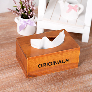 zakka创意欧式木质 做旧复古实木抽纸盒 纸巾盒 餐厅餐巾纸盒
