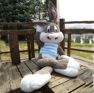 包邮 毛绒玩具玩偶公仔兔八哥小兔子100cm卡琪色