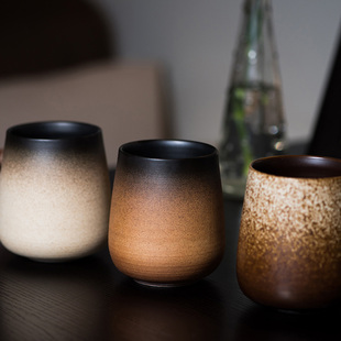 复古杯子陶瓷创意马克杯带盖勺 日式简约情侣咖啡杯套装 个性礼物