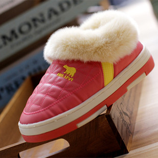特价冬季毛口保暖棉拖鞋包跟 加厚底防水居家保暖鞋 舒适月子棉鞋