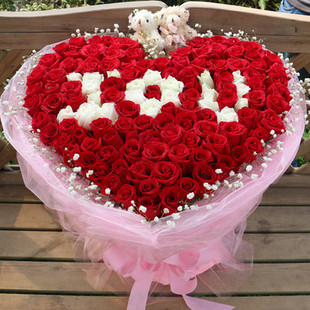 广州天河番禺同城生日求婚99朵红粉白蓝香槟玫瑰鲜花速递花店配送