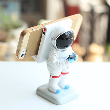 创意桌面手机支架树脂摆件可爱太空人宇航员懒人手机托架通用