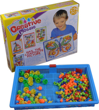 【天天特价】蘑菇钉插板玩具塑料拼图儿童益智1-3-5岁 哆啦A梦