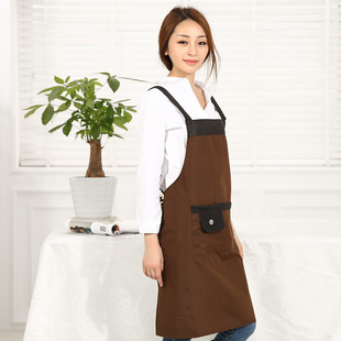 加厚防水围裙 100%全棉广告围裙 咖啡厅半身围裙 工作厨房家居