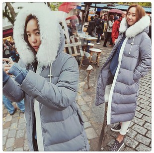 2015冬装新款韩版棉衣女带帽大毛领棉服中长款修身加厚气质外套潮