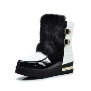 吉尔康2015冬季新款雪地靴女短靴兔毛厚底松糕跟韩版保暖棉鞋2805