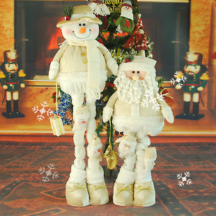 圣诞装饰品 圣诞礼品 圣诞树 圣诞礼物 伸缩圣诞老人娃娃雪人娃娃