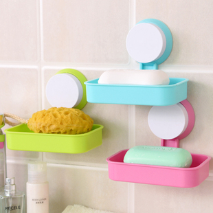 洗手间肥皂盒吸盘强力防水沥水香皂盒皂架壁挂卫浴免打孔可爱创意