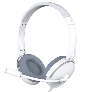 dostyle HS201头戴式立体声通话耳麦 电脑耳机 可旋转耳罩 优雅白