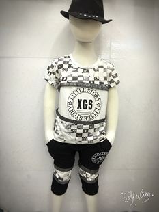 香港小故事夏季短袖清仓促销中段儿童男童套装110-140特价包邮645