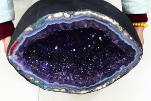 AAAAA天然紫晶洞石 聚宝盆 紫水晶洞 紫晶洞乌拉圭钱袋子原石摆件