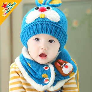 秋冬6-12个月女宝宝婴儿帽子韩版冬季1-2-4岁加绒儿童女童毛线帽3