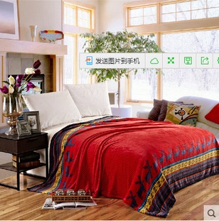 飞婕家纺毛毯双人毛毯加厚冬法兰绒毯家居床单空调被2602513