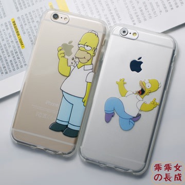 辛普森 iphone6s手机壳卡通软硅胶透明4.7潮全包苹果6plus保护套