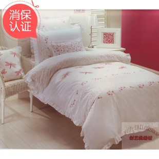 韩版简约公主风宜家儿童绣花1.2米1.81.5米床上被套纯棉四件套
