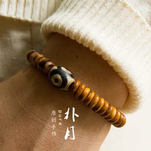 【天天特价】原创复古手串虎斑纹手链民族风男女手串木饰品