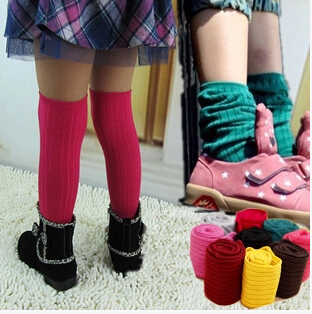 韩国儿童女童秋冬款公主袜 糖果色长中筒袜 女宝宝过膝百搭堆堆袜