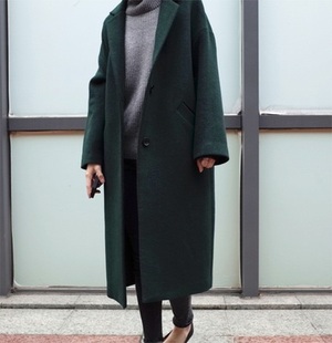 2015冬装新款欧洲站宽松韩版新款羊绒中长款毛呢大衣风衣外套女装