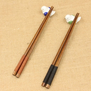 日式原木筷 楠木绕线筷 手工缠线筷子 木质筷子 天然木筷