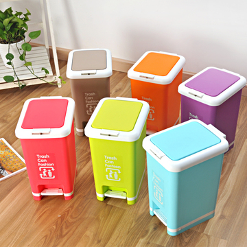 有乐 时尚款垃圾桶 家用环保塑料垃圾桶 脚踏手动两用垃圾桶
