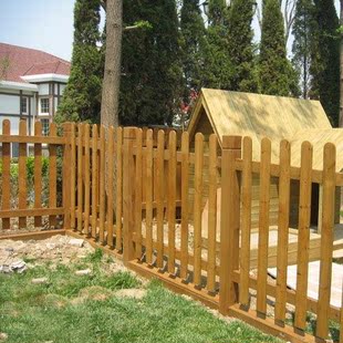 防腐木栅栏 庭院围栏 碳化栅木护栏 （无锡周边均可上门安装）