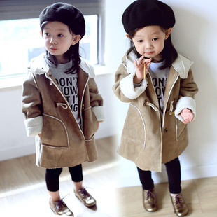 韩版精品童装冬款小童外套 2015新品冬款 韩版羊羔毛小童毛呢外套