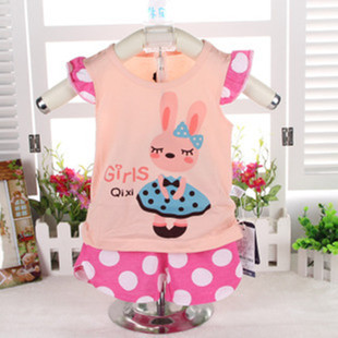 童装女童夏装2015新款儿童套装0-1-2-3岁半婴儿女宝宝短袖两件套