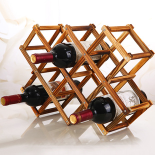 欧式红酒架 原木色实木创意葡萄酒架松木摆件酒瓶架 客厅时尚家饰