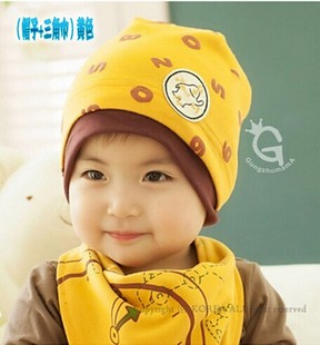 婴儿帽子秋冬1-2-4岁宝宝帽男女纯棉帽6-12个月儿童帽春秋帽韩国