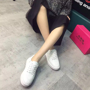 2016春季新款韩版小白鞋女圆头系带运动休闲鞋学生平底单鞋板鞋潮