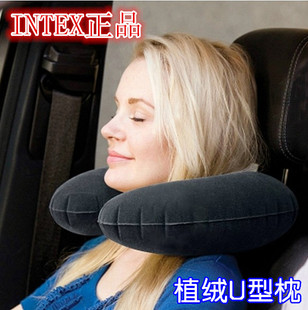 INTEX充气轻便枕头午休旅行靠枕 颈椎保健U型护颈枕午睡枕