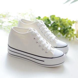 夏季韩版潮鞋白色布鞋低帮休闲系带板鞋学生经典情侣帆布鞋女鞋