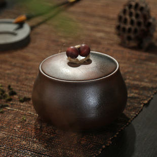 茶叶罐粗陶柴烧茶叶罐醒茶罐陶瓷罐普洱茶罐大小茶叶罐