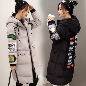 2015冬季新款棉衣韩国中长款加厚连帽面包服女士外套大码羽绒棉服
