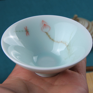 手绘茶杯陶瓷单杯功夫茶具小茶杯品茗杯子青瓷泡茶盅 特价