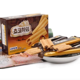 韩国原装进口零食 可拉奥巧克力榛子瓦142g 夹心蛋卷饼干微甜美食