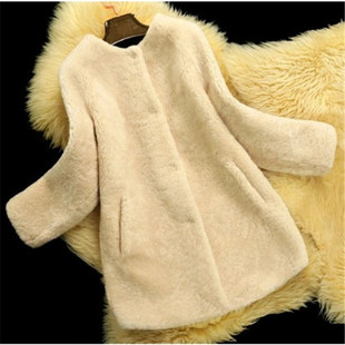2015新款冬皮毛一体女大衣中长款茧型美利奴澳洲羊毛海宁皮草外套