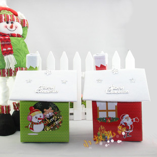 圣诞节装饰品 纸折叠房子雪房子 圣诞橱窗布置桌面柜台装饰品