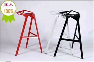 现代休闲椅咖啡店椅铁艺酒吧椅 高脚吧凳 星巴克桌椅组合定做