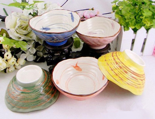 景德镇创意陶瓷日式和风 韩式贝壳碗 米饭碗 五彩陶瓷碗 新婚礼物