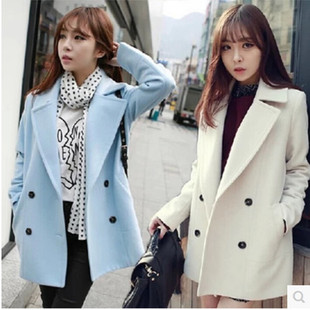 秋冬装新款韩版女装修身中长款羊毛呢风衣外套呢子大衣外套