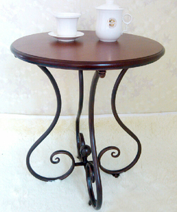 欧式铁艺茶几电话桌桌咖啡桌圆桌实木桌子中式仿古休闲桌简约宜家