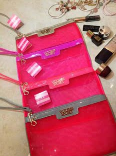 新款VS 维多利亚的秘密4色网纱化妆包收纳包手拿包包