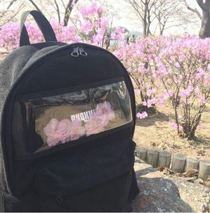韩国ulzzang 潮人透明PVC小窗口创意设计双肩包 百搭实用情侣背包