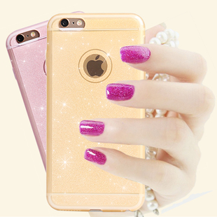 iphone6S外壳4.7 6plus粉色手机壳5.5 超薄透明闪粉壳苹果SP软胶