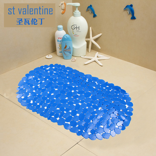 圣瓦伦丁 地垫门垫pvc浴室防滑垫 卫生间卫浴脚垫带吸盘仿石地垫